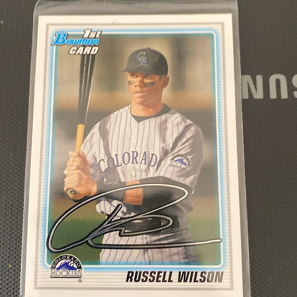 2010 Bowman Draft Baseball Card of Russell Wilson the QB of the Steelers